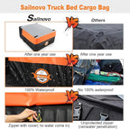 Sailnovo Truck Bed Cargo Bag, 36 Cubic ft 100% Waterproof Cargo Bag for Truck Bed, Heavy Duty PVC Truck Cargo Bag Fits Any Truck Size with 6 Stretch Cord, Packing Bag (59''x48''x22'')