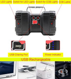 Rechargeable LED Searchlight Flashlight, LED Spotlight Big Power Capacity 15000LM 20h Ultra-Long Standby 7 Lights Modes Camping Work Light, Waterproof, for Home, Outdoor (55 LEDs)