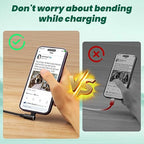 Travel Vacation Essentials USB C Multi Charging Cable, Right Angle 4 in 1 Charging Cable, Phone Charger Cords with IP/Type C/Type C/Micro Port, Compatible with Most Cell Phones and More（1Pack 5FT）