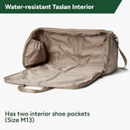 Halfday Convertible 2-in-1 Garment Duffel Weekender Bag 45L: Wrinkle-Free Travel (Hanging Suit Compartment, Shoe Pockets, Trolley Sleeve), Durable & Water-Resistant Carry-on, Stone