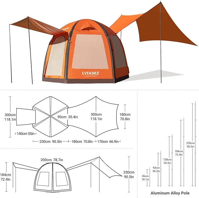 Large Auto Inflatable Tent House with Pump, 2-6 Person Easy Setup Waterproof Oxford, Extra Large Canopy Inflatable Tent House, UV UPF50+