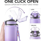 Enerbone 32 oz Insulated Water Bottle, Stainless Steel Bottle with Carrying Strap, Double-Wall Vacuum Insulation Design, Leakproof Sports Bottle with Straw, Keep Drinks Cold or Hot for Hours