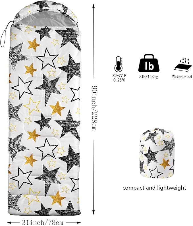 QOOMO Animals Camping Sleeping Bags,3 Season Warm & Cool Weather,Lightweight,Waterproof Sleeping Bags for Adults & Kids,Traveling,and Outdoors,Camping Gear Equipment