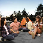 Fleece Waterproof Outdoor Blanket - Windproof Stadium Blanket for Camping, Picnics, and Sports Stay Dry and Comfortable 80"x 58"(Black)