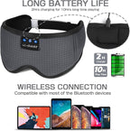 LC-dolida Sleep Headphones, Sleep Mask Bluetooth Wireless Music Eye Mask, Sleeping Headphones for Side Sleepers Sleep Mask with Bluetooth Headphones Ultra-Thin Stereo Speakers Perfect for Sleeping
