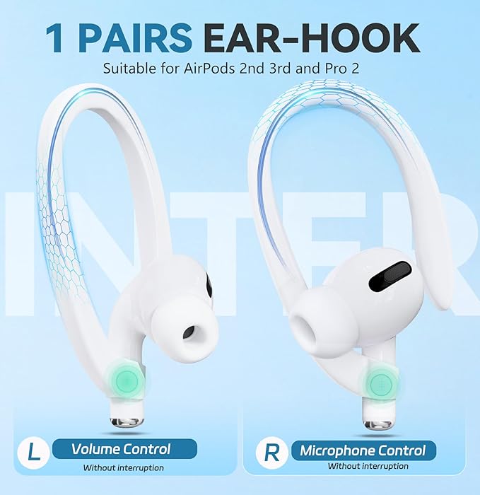 【5 Pack】Ultra Strong Magnetic Airpods Straps Anti-Lost Cord for AirPods 1st& 2nd/ AirPods 3rd /AirPods Pro 1st/ 2nd,Silicone Sports Lanyard and Ear Hook-5 Straps +1 Pair EarHook