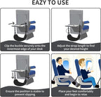 Airplane Foot Rest Hammock for Flight, Adjustable Foot Rest Under Desk, Portable Wide Foot Support for Long Trips & Office, Travel Essentials, Best Airplane Gadgets & Travel Gifts (1 PC)