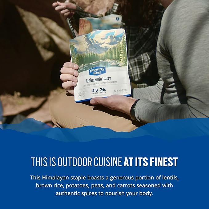 Backpacker's Pantry Kathmandu Curry - Freeze Dried Backpacking & Camping Food - Emergency Food - 24 Grams of Protein, Vegan, Gluten-Free - 6 Count