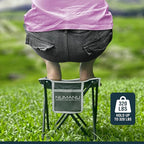 Portable Camping Stool 2-Pack & Carry Bags, Foldable Travel Seat or Retractable Foot Rest for Outdoors, Portable Folding Pop Up Stool Gift for Camping & Outdoors - Max Weight 320lbs