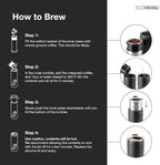 EcoVessel Travel French Press, Portable Coffee Maker, Stainless Steel Insulated Coffee Press, Reusable Single Serve Bottle for On-The-Go Use, 14oz (Stone)
