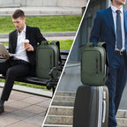 hk Backpack for Men Business Slim Backpack with USB Charger Computer Lightweight Anti-theft Travel (Green, 15.6 Inch)