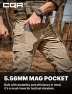 CQR Men's Tactical Pants, Water Resistant Ripstop Cargo Pants, Lightweight EDC Work Hiking Pants, Outdoor Apparel
