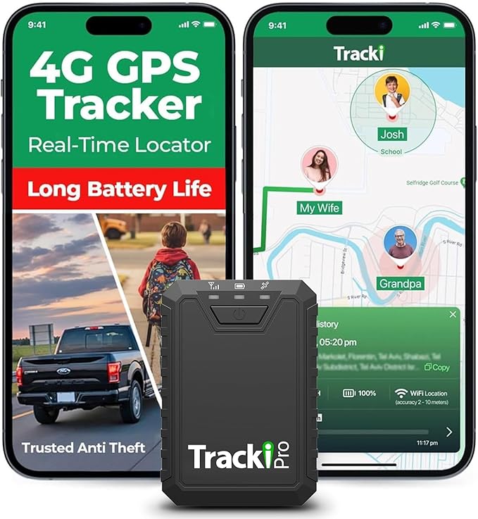 Tracki Pro GPS Tracker for Vehicles – Magnetic Waterproof 4G LTE Car Tracker, Long-Life Battery Up to 7 Months, Unlimited Distance, Smart Alerts, Hidden Tracking Device (Subscription Required)