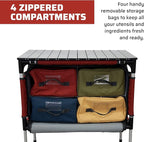 Camp Chef Sherpa Camp Table & Organizer, Table top 27" x 17", Table Height 28", Brick