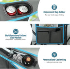 Oversized High-Back Camping Chairs with Pillow, Dual Cup Holders & Cooler Bag - Heavy Duty Foldable Outdoor Chair for Adults4PC (1, BLUEGREY-3PC -Set)