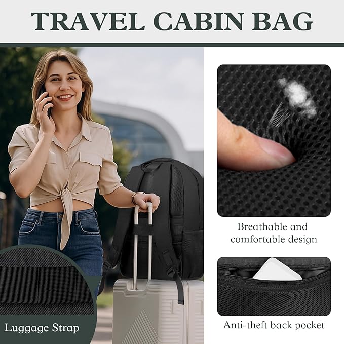 Extra Large Laptop Backpack, 18.4 Inch Travel Backpack, Big Sturdy TSA-Friendly College Computer Bag, Gifts for Men & Women Him Men Women, Black