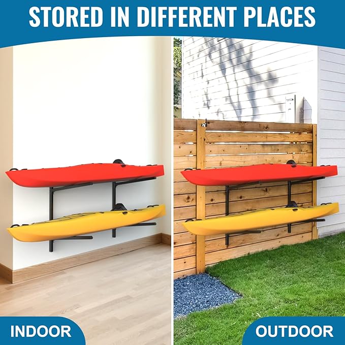Kayak Rack for Outdoor Storage, Kayak Storage Rack, Adjustable Freestanding Kayak Rack Stand Holder for Paddleboard Surfboard for Indoor, Outdoor