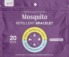 20 Pack Mosquito Repellent Bracelets Microfiber - for Kids & Adults, Natural DEET-Free
