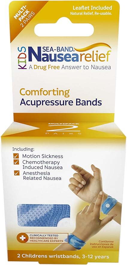 Sea-Band Anti-Nausea Acupressure Wristband for Motion Sickness, Child Size, 2 Pairs