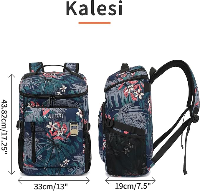 Kalesi Cooler Backpack 36 Cans Lightweight Insulated Backpack Cooler Leak-Proof Travel Camping Lunch Backpack Outdoor Cutlery Backpack for Men and Women