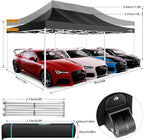 COBIZI 13x26 Pop up Canopy Tent 13x26 Canopy with 6 Sidewalls Waterproof Heavy Duty Commercial Canopy Tent for Parties Outdoor Garden Gazebo, Carry Bag with Wheel(13x26ft, Black)