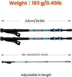 Adjustable Carbon Fiber Trekking Poles – Lightweight Hiking Poles with Quick Lock, Collapsible Walking Sticks for Backpacking, Camping, Glacial Wave Strider X for Climbing & Travel