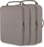 Extra Large Compression Packing Cubes for Travel Essentials, 2 Set Expandable Travel Cubes for Packing Compression Bags Luggage Suitcase Organizer, Khaki