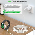 Fast Charger for Apple Watch,2 Pack USBC & A PD Wall Charger Adapter with 10FT Long USBA Magnetic Apple Watch Fast Charging Cable Portable Compatible with iWatch Series 10/9/8/7/SE/SE2/5/4/3/2/1/Ultra