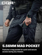 CQR Men's Flex Ripstop Tactical Pants, Water Resistant Stretch Cargo Pants, Lightweight EDC Hiking Work Pants