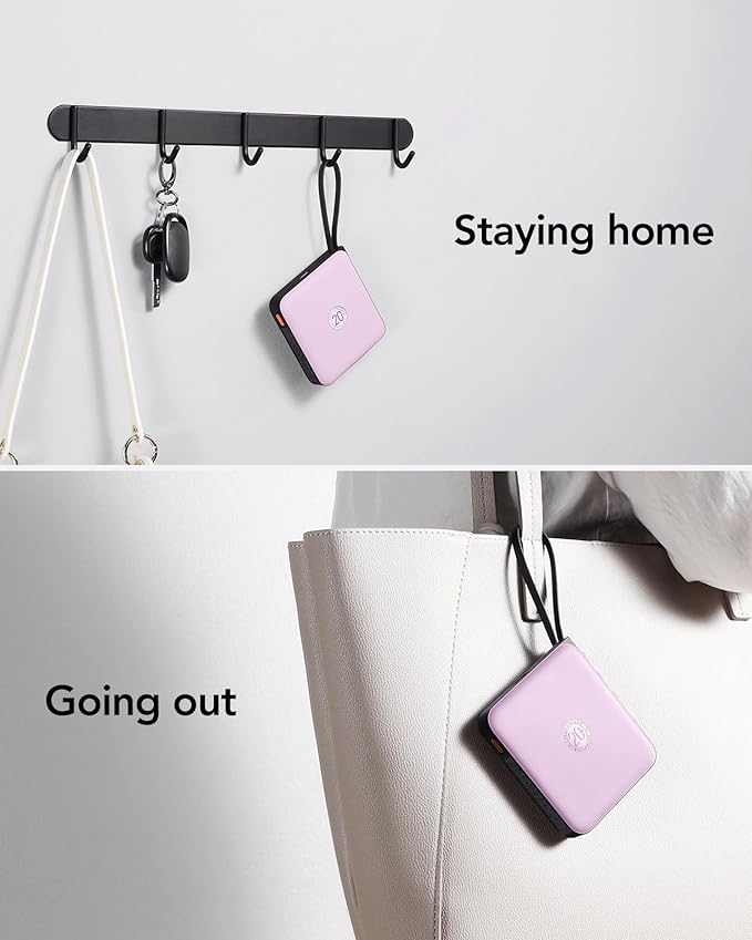 VRURC Portable Charger with Built-in Cable, 10000mAh Power Bank, 22.5W/PD20W Fast Charging USB C Battery Pack for iPhone 16 15 14 Samsung Galaxy S25 S24 S23 S22 Android Airpods, Purple(1 Pack)