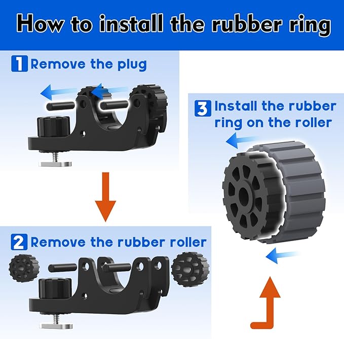 1006 2 PCS Adjustable Kayak Paddle Holder Track Mount Fits Various Shaft Diameters –Universal Rail Mount for Paddle, Fishing Rod, Net – Kayak Accessories for Fishing & Touring