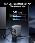100W USB C Wall Charger Block, 4-Port PD3.1 GaN Foldable Compact PPS Fast Laptop Charger Power Adapter for MacBook Pro/Air, Dell XPS, iPhone 17/16 Pro, iPad Pro, Galaxy S25/S24, Steam Deck, and More