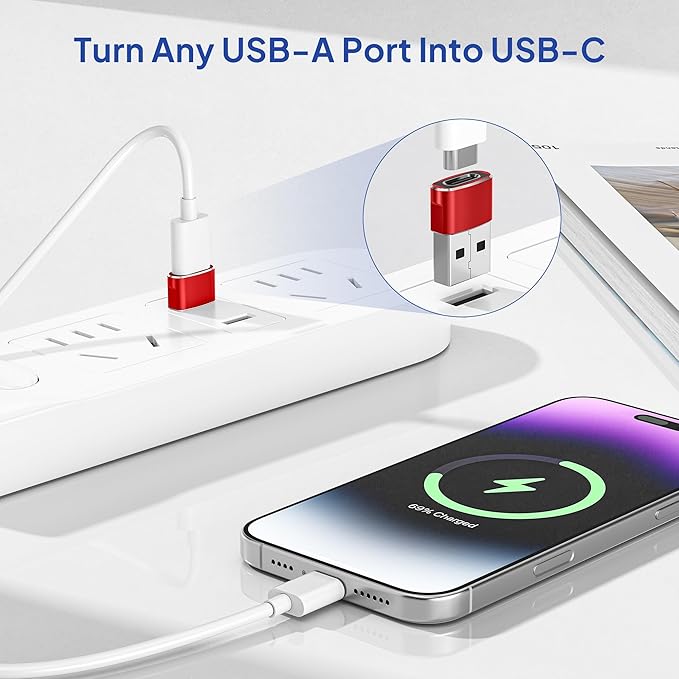 Elebase for Airpods Pro 3 Adapter,USB to USB C Adaptor 4Pack,USBC Female to A Male Cable Connecter for Apple Watch Ultra iWatch 11 10 9 8 7 SE 2,Airpods 4,iPad 8th 9th 10th Air 5th Mini 6th Generation