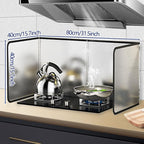 4 Sided Grease Splatter Guard Foldable Splatter Guard for Stove Stainless Steel Oil Splatter Screens Backsplash for Wall Gas Range Frying Pan Camping(Size:15.7×31.5×15.7inches)