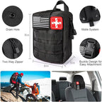 Survival Kits,222 PCS Emergency Survival Gear First Aid Kits with Molle System Compatible Bag Outdoor Camping Gear Emergency Kits for Hunting,Hiking,Fishing, Gifts for Men Women