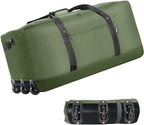 Finnhomy 120L Foldable Rolling Duffel Bag with 3 Wheels, Light Weight Travel Duffel bag with Large Loading Capacity, 32'' Rolling Duffel bag with Shoulder Strap