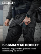 CQR Men's Flex Ripstop Tactical Pants, Water Resistant Stretch Cargo Pants, Lightweight EDC Hiking Work Pants