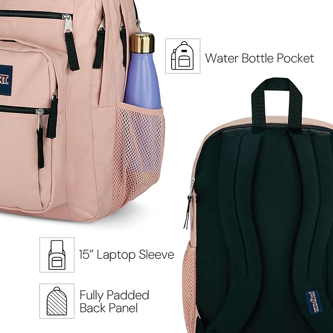JanSport Laptop Backpack - Computer Bag with 2 Compartments, Ergonomic Shoulder Straps, 15” Laptop Sleeve, Haul Handle - Navy
