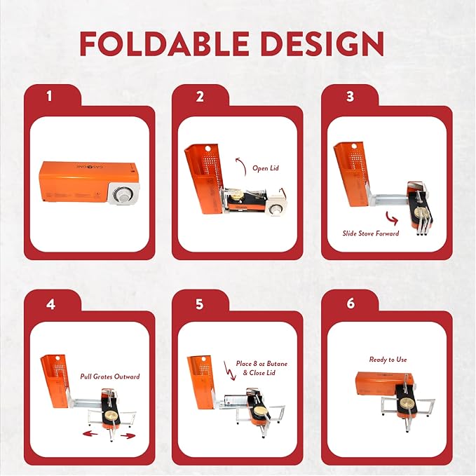 Gas One GS-8300 - Camp Stove Compact Butane Stove with Carrying Case - Foldable Portable Stove