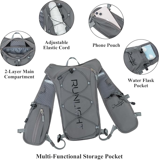 Running Vest for Women Men Lightweight Hydration Backpack Pack with 1.5L Water Bladder Bag Hydro Daypack for Hiking,Trail,Skiing,Camping,Cycling,Race,Marathon