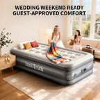 InnoTruth Twin Air Mattress with Built in Pump, Inflatable Blow up Mattress, 18" Raised Colchones Inflables Air Bed, Back to School Supplies, Ideal for Home and Outdoor Camping, 300lb Weight Capacity