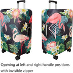 WUJIAONIAO Travel Luggage Cover Baggage Suitcase Cover Protector Skins 18-32 Inch (Flower flamingo, XL (for 29-32 inch luggage))