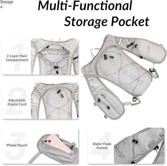 Running Vest for Women Men Lightweight Hydration Backpack Pack with 1.5L Water Bladder Bag Hydro Daypack for Hiking,Trail,Skiing,Camping,Cycling,Race,Marathon