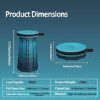 Portable Telescoping Stool, Retractable Folding Stool for Camping Garden Fishing Hiking Travel BBQ, Adjustable Collapsible Stools (Gradient Blue)