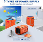 LETMY 4 Pack Camping Lantern, Rechargeable LED Lanterns, Solar Lantern Battery Powered Hurricane Lanterns Flashlight with 3 Powered Ways & USB Cable for Emergency, Power Outage, Hurricane Supplies