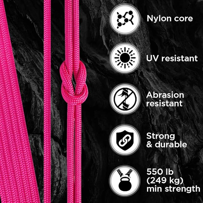 TECEUM 5/32" Paracord Rope 1000 – 1000ft / 200ft / 100ft / 50ft – Tactical Parachute Cord 4mm – 45+ Colors – Nylon String for Survival & Camping Gear – Stripe Cord for Survival – Utility Rope