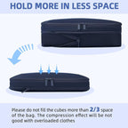 BAGAIL 4 Set/6 Set/8 Set Compression Packing Cubes Travel Accessories Expandable Packing Organizers (Square Mesh, 06-Navy)