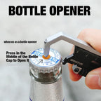 Small Multitool Wrench 9 in 1 Pocket Adjustable Wrench for Screw with Mini Pry Bar Nail Puller Keychain Tool Caliper Measuring Ruler Glass Breaker EDC Gadget Survival Gear for Men Cycling Hiking