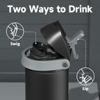 24 oz Insulated Water Bottle for Sports: Meoky Stainless Steel Water Bottle with 2-in-1 Straw and Spout Lid - Leak Proof, Cold for 24 Hours, Fits in Car Cup Holder, BPA-Free for Travel Gym, Night