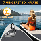 50PSI Paddle Board Pump Electric Portable, High Pressure Sup Pump - Dual Stage Inflation, Auto Shut Off and Deflate for Stand Up Paddle Board/Car/Kayak/Bicycle